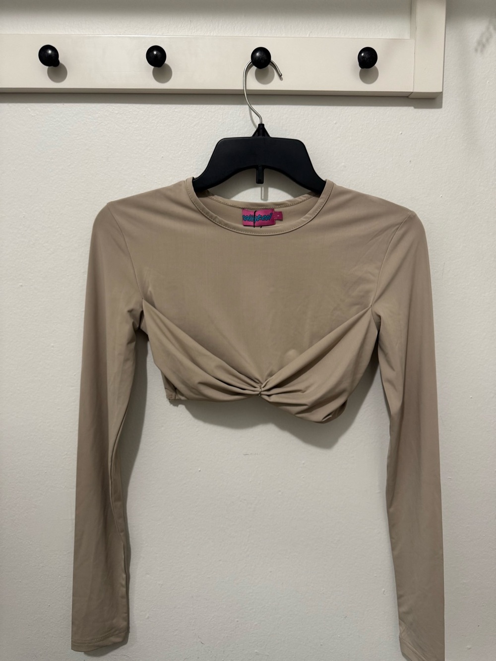 Edikted Twist-Front Long Sleeve Crop Top